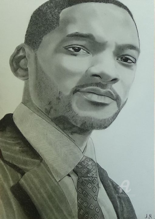 Drawing titled "Will Smith" by Alexis Raoult, Original Artwork, Pencil