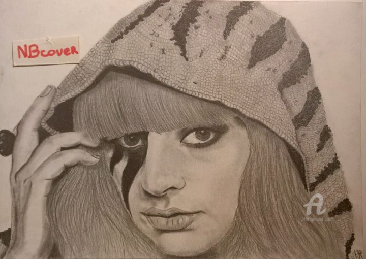 Drawing titled "Lady Gaga" by Alexis Raoult, Original Artwork, Pencil