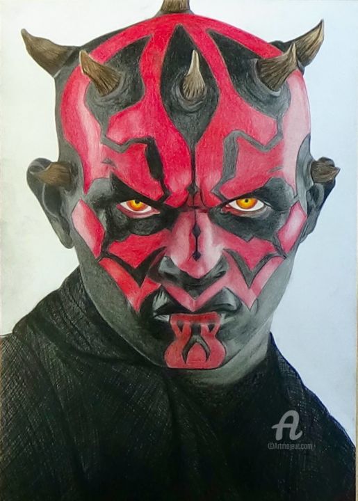 Drawing titled "Dark Maul" by Alexis Raoult, Original Artwork, Pencil
