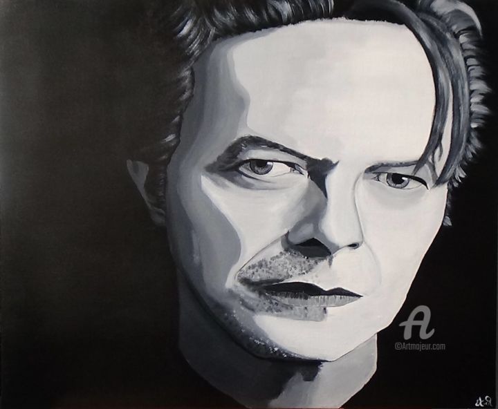 Painting titled "David Bowie" by Alexis Raoult, Original Artwork, Acrylic
