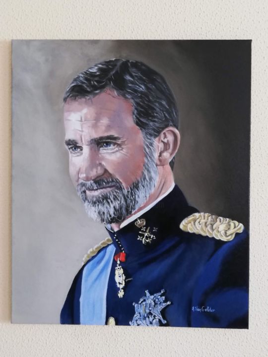제목이 "Koning Felipe Spanje"인 미술작품 Alexis Van Gelder로, 원작, 기름