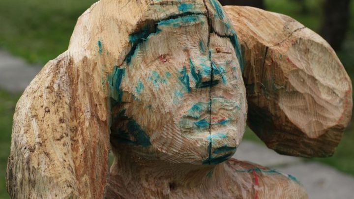 Escultura intitulada ""Tęsknota"" por Alex Johanson, Obras de arte originais, Madeira