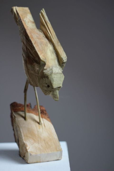 Rzeźba zatytułowany „Ptaszek III” autorstwa Alex Johanson, Oryginalna praca, Drewno