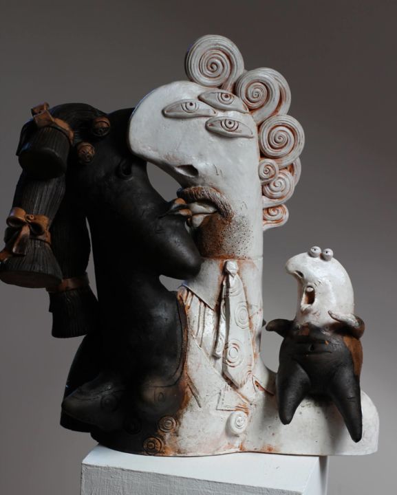 Sculpture titled ""Nie damy sobie wmó…" by Alex Johanson, Original Artwork, Ceramics