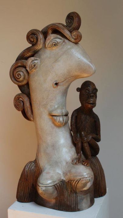 Sculptuur getiteld "Z cyklu "Kultowe Ki…" door Alex Johanson, Origineel Kunstwerk, Keramiek