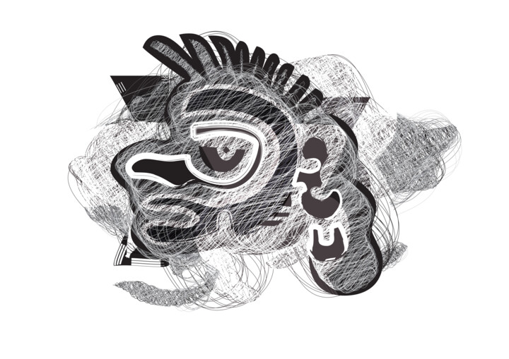 Digital Arts titled "OZOMATLI - Monkey" by Hapiman, Original Artwork, 2D Digital Work