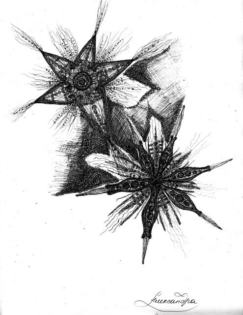 Desenho intitulada "Flowers" por Alexandra Digileva, Obras de arte originais