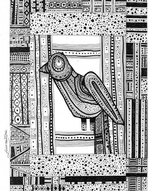 Drawing titled "Bird" by Alexandra Digileva, Original Artwork