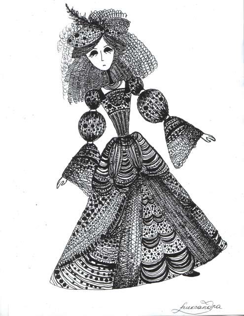 Disegno intitolato "Lady4" da Alexandra Digileva, Opera d'arte originale