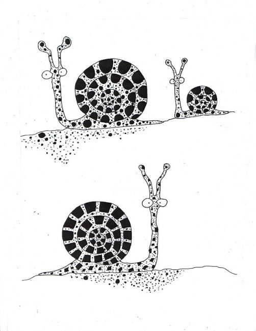 Desenho intitulada "Snails" por Alexandra Digileva, Obras de arte originais