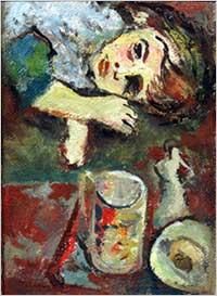Peinture intitulée ""Girl with the stat…" par Alex Solodov, Œuvre d'art originale, Autre