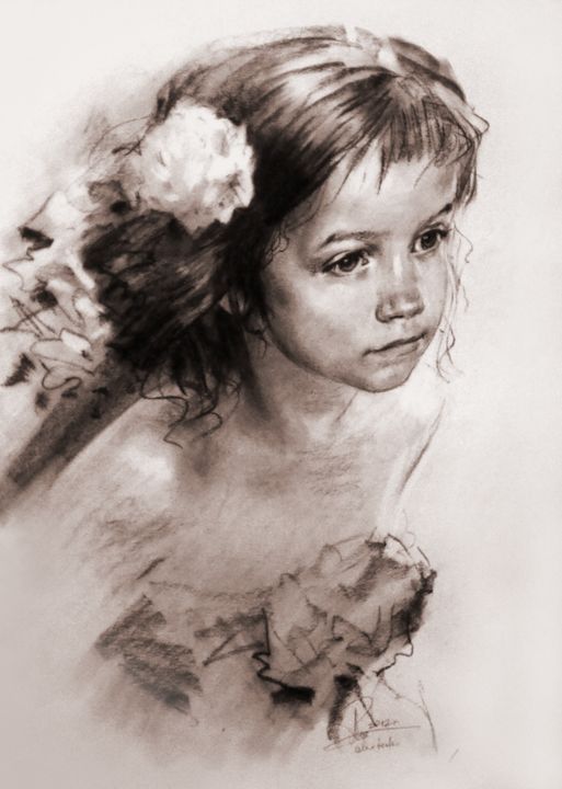 Рисунок под названием "Портрет Наденьки" - Alex Tochin, Подлинное произведение искусства, Пастель
