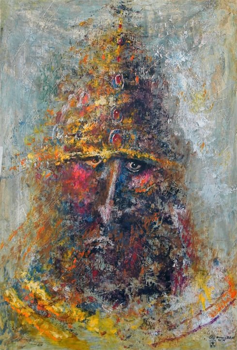 Painting titled "Ivan the Terrible" by Alexander Ustinoff, Original Artwork, Oil