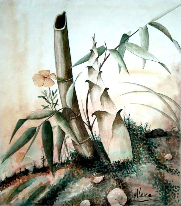Pintura titulada "Bamboo" por Alexxia, Obra de arte original