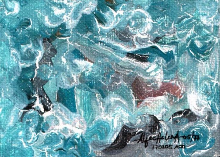 Painting titled " ACEO - 770205A00" by Alfechelena Alforque Helen Alfeche, Original Artwork