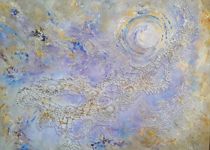 Картина под названием "Lace of Life 2" - Alla Kosteleckaya, Подлинное произведение искусства, Акрил Установлен на Подрамник