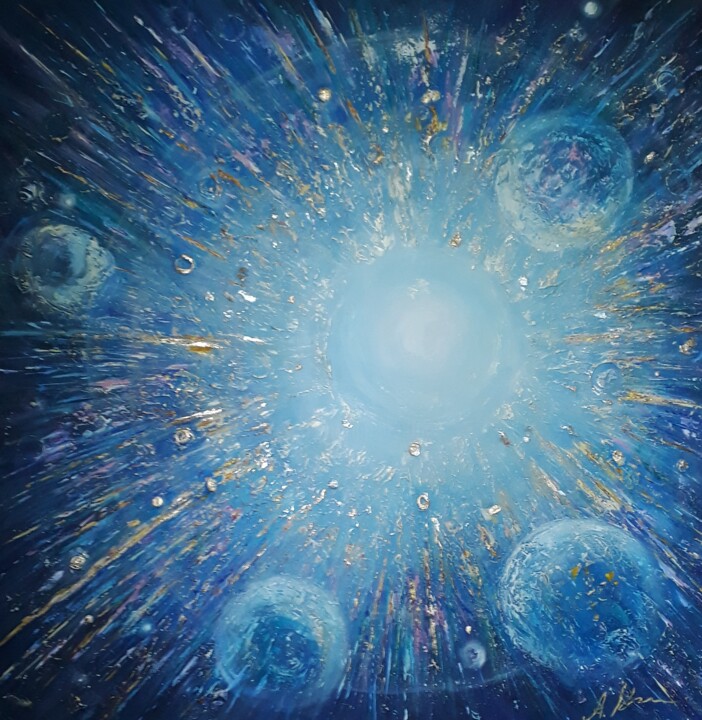 Malerei mit dem Titel "Star attraction" von Alla Kosteleckaya, Original-Kunstwerk, Acryl Auf Keilrahmen aus Holz montiert