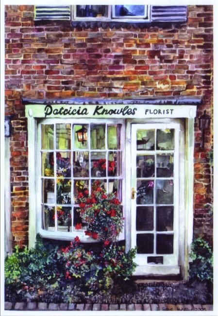 Painting titled "Florists Shop" by Susie Lidstone, Original Artwork