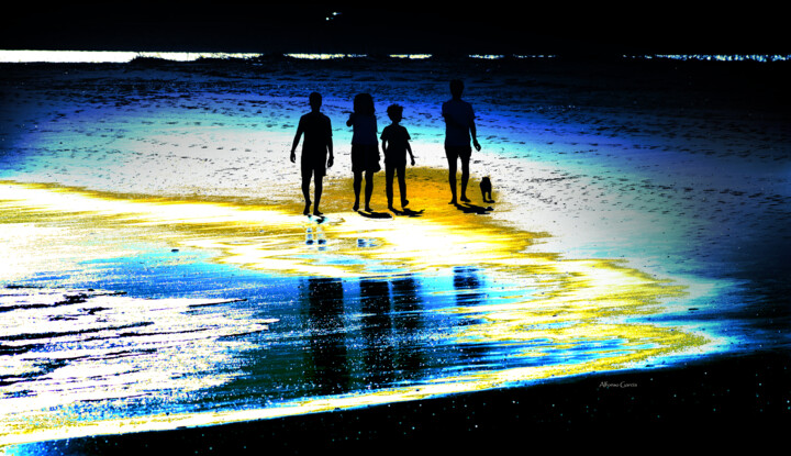Photography titled "Chavales en la Playa" by Alfonso García, Original Artwork, Digital Photography