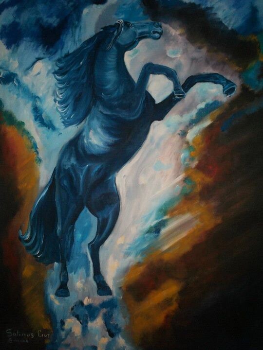 Painting titled "Universo Meridional…" by Alfonso Salinas Cruz, Original Artwork, Oil