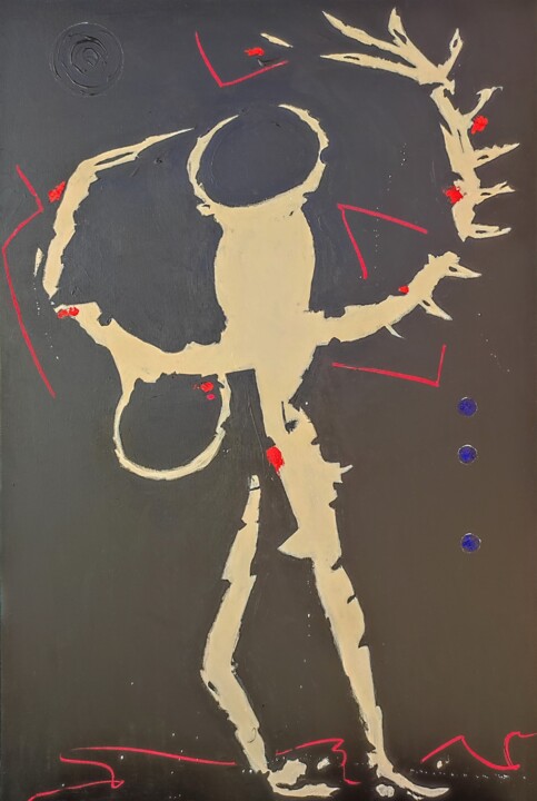 Schilderij getiteld "04 Shaman" door Alfonso Sánchez, Origineel Kunstwerk, Acryl