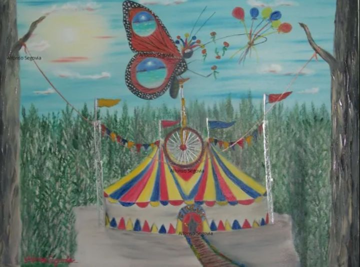 Peinture intitulée "Circus" par Alfonso Segovia, Œuvre d'art originale, Huile