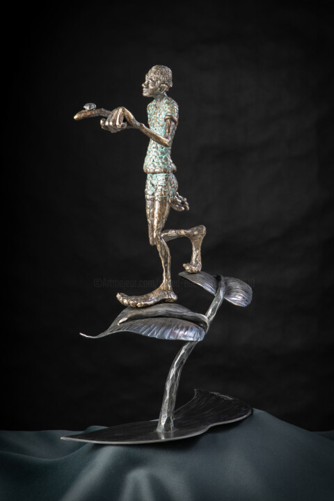 Skulptur mit dem Titel "im Einklang" von Alfred Eberharter, Original-Kunstwerk, Bronze