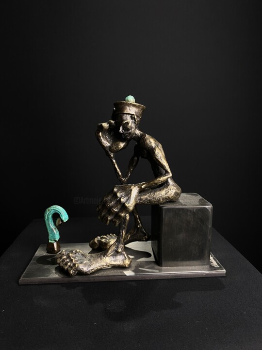 Rzeźba zatytułowany „Denker” autorstwa Alfred Eberharter, Oryginalna praca, Brąz