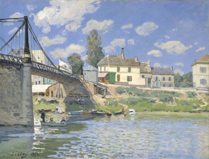 Peinture intitulée "Le Pont de Villeneu…" par Alfred Sisley, Œuvre d'art originale, Huile