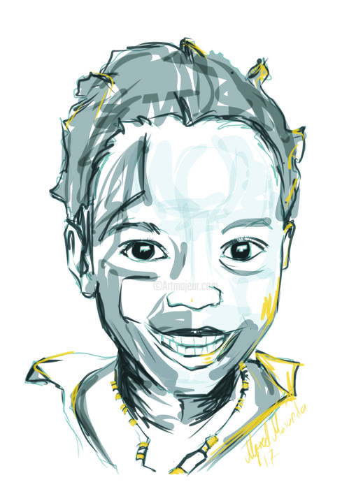 Arts numériques intitulée "i-look-to-you.jpg" par Alfred Masunda, Œuvre d'art originale, Travail numérique 2D