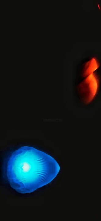 Fotografie mit dem Titel "Rojo o azul" von Alfredo, Original-Kunstwerk, Digitale Fotografie