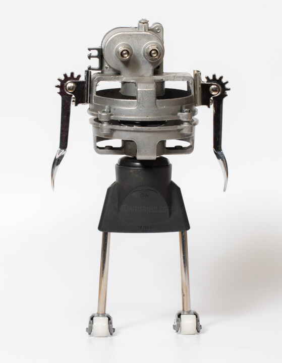 Скульптура под названием "Recycled robot" - Alfredo Blasco Nuin, Подлинное произведение искусства, Металлы