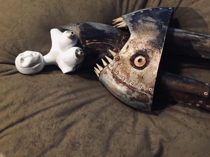 Skulptur mit dem Titel "Fisheye" von Alfredo Chiaramonte, Original-Kunstwerk, Metalle