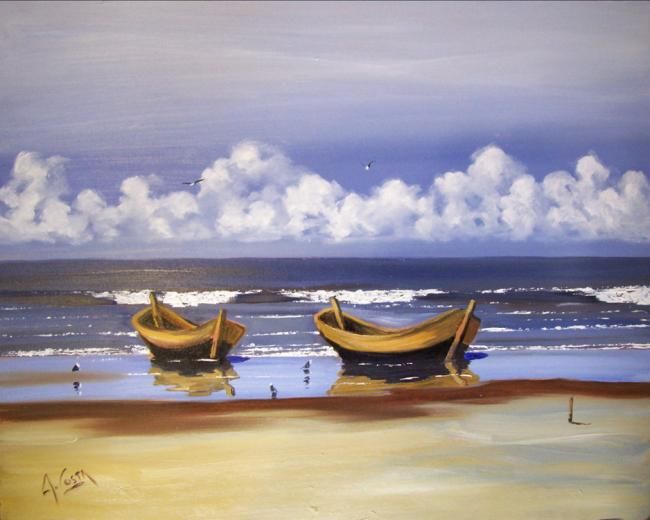 Painting titled "Playa de la Paloma" by Alfredo Costa Buzio, Original Artwork