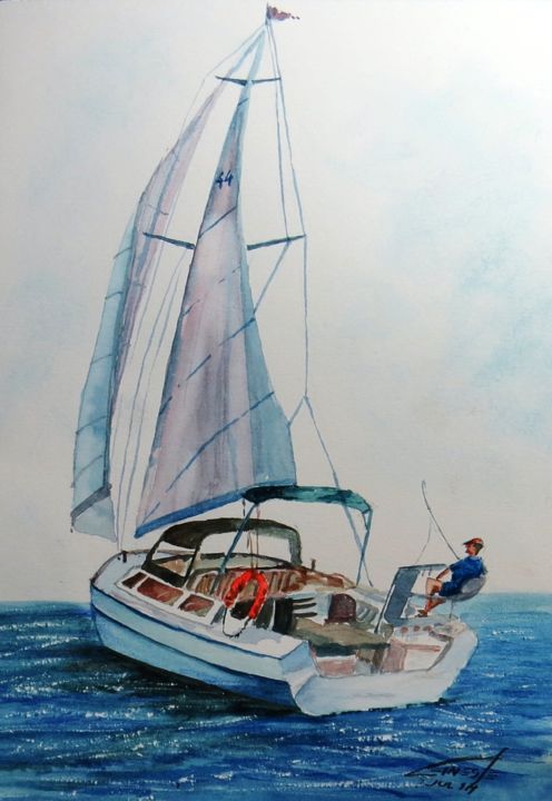 Pintura intitulada "julho-14-11.jpg" por Gineste, Obras de arte originais,