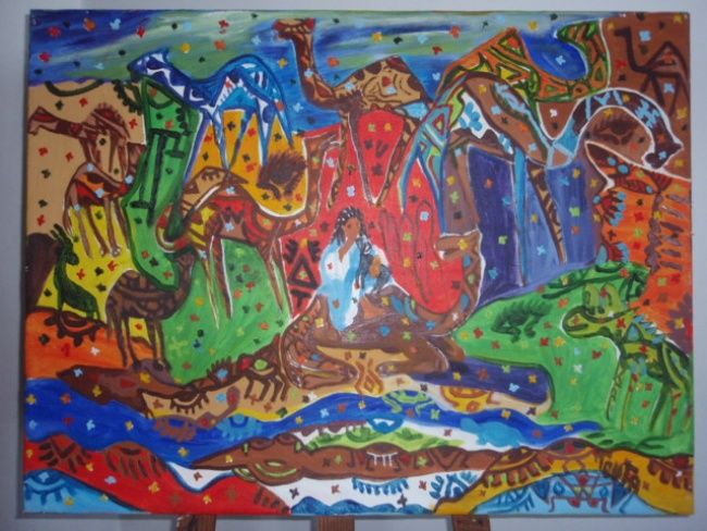 Peinture intitulée "60_80cm acrylique" par Toufa Alharah, Œuvre d'art originale