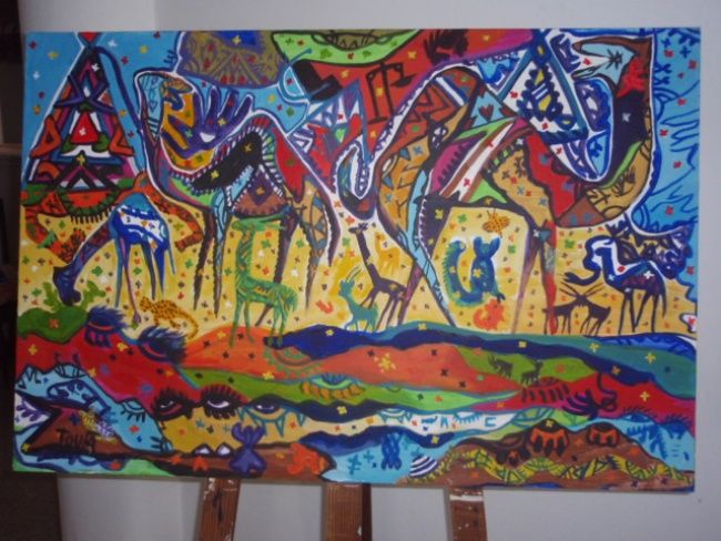 Peinture intitulée "60_90cm acrylique" par Toufa Alharah, Œuvre d'art originale