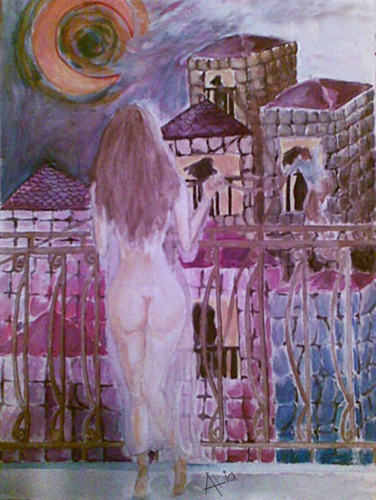 Peinture intitulée "Donjuan demarco.jpg" par Alia Beydoun, Œuvre d'art originale, Aquarelle