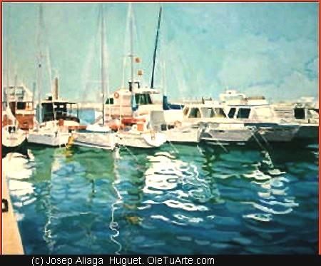 Pintura intitulada "velers Club Nautic…" por Josep Aliaga I Huguet, Obras de arte originais, Óleo