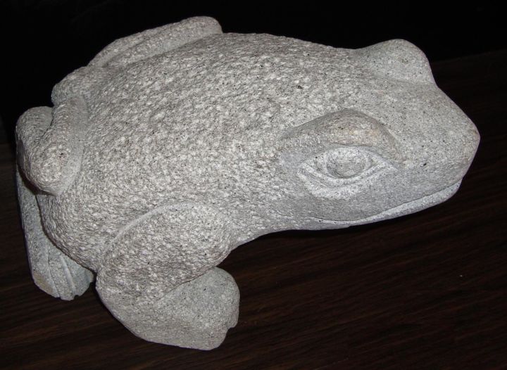 Скульптура под названием "frog" - Zenon Aliaga, Подлинное произведение искусства, Камень