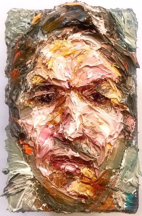 Картина под названием "self portrait, set…" - Ali Pirooz, Подлинное произведение искусства, Масло