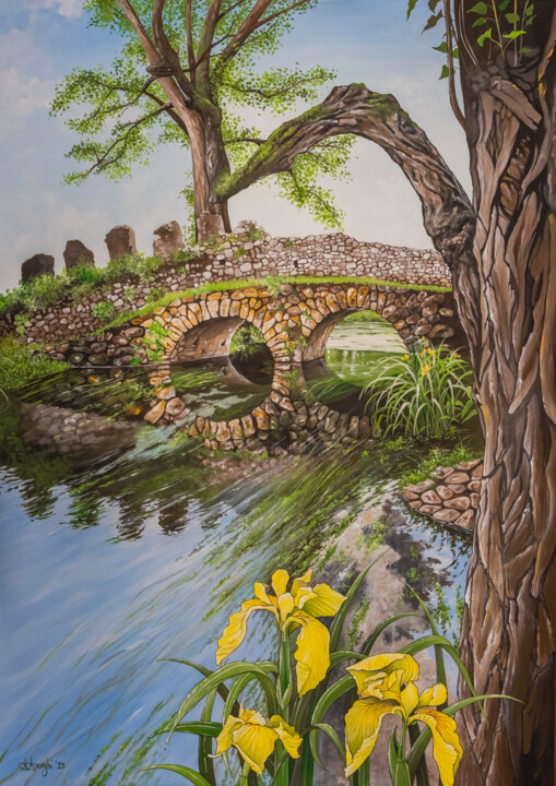 Painting titled "Ninfa Romance" by Alice Asnaghi, Original Artwork, Acrylic