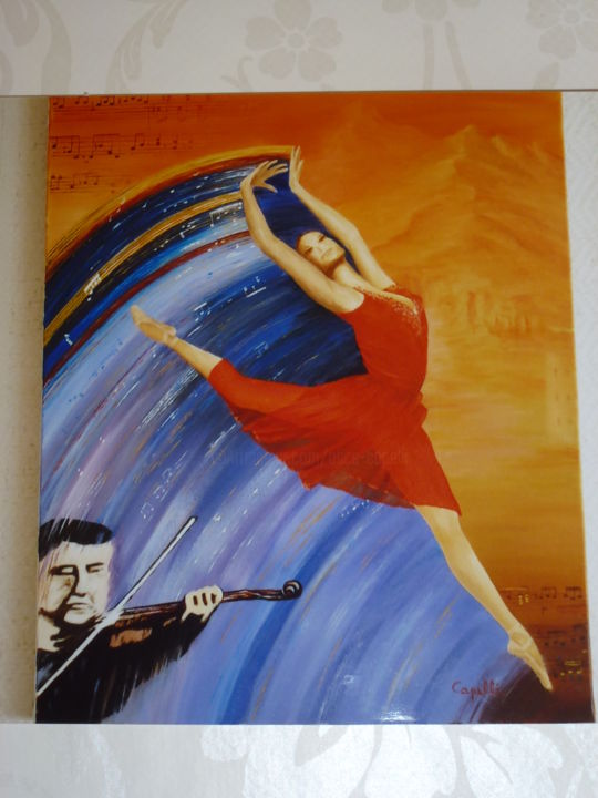 Painting titled "danse et musique" by Alice Capelli, Original Artwork, Oil