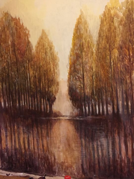Malerei mit dem Titel "automne" von Alice Guillot-Michel, Original-Kunstwerk