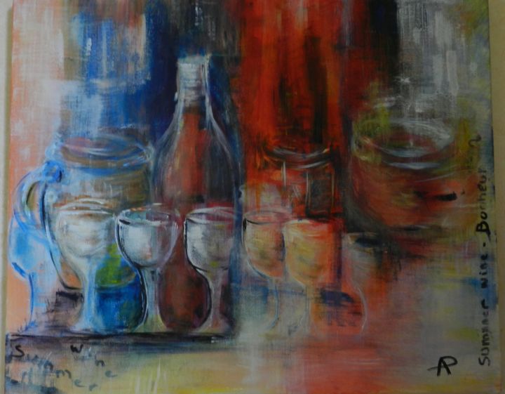 Malerei mit dem Titel "Summer wine" von Alice Paris, Original-Kunstwerk