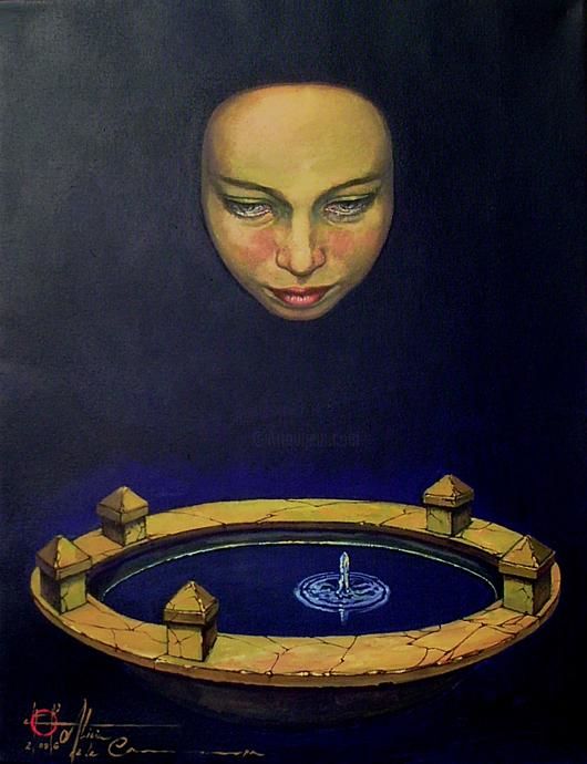 Painting titled "Lágrimas negras." by Alicia De La Campa, Original Artwork, Oil