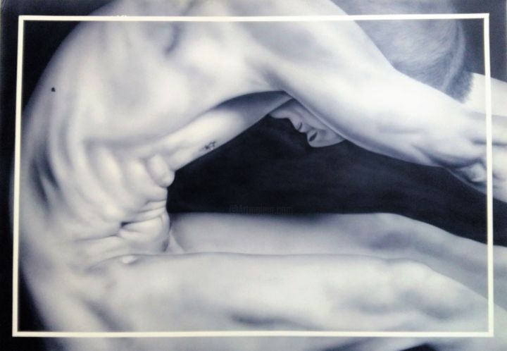 Painting titled "monochrome 25-46-30" by Alice Baldys, Original Artwork, Airbrush