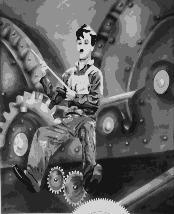 Digital Arts titled "MODERN TIMES" by Alice Baldys, Original Art, Digital Painting Mounted on Metal