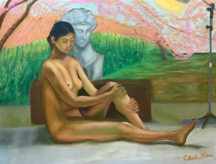 Peinture intitulée "under-the-light-you…" par Chih-Mei Chiu, Œuvre d'art originale, Pastel