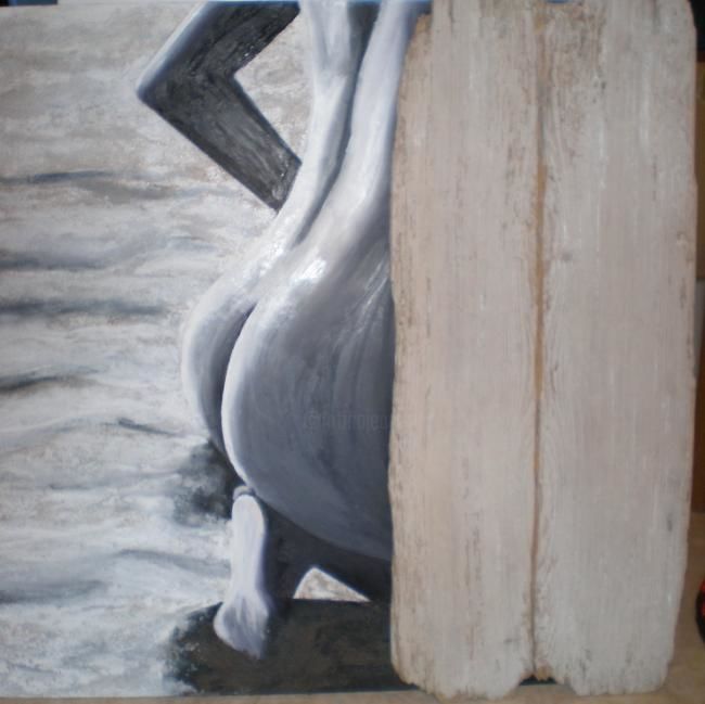 Peinture intitulée "A peine cachée" par Alice Nin, Œuvre d'art originale